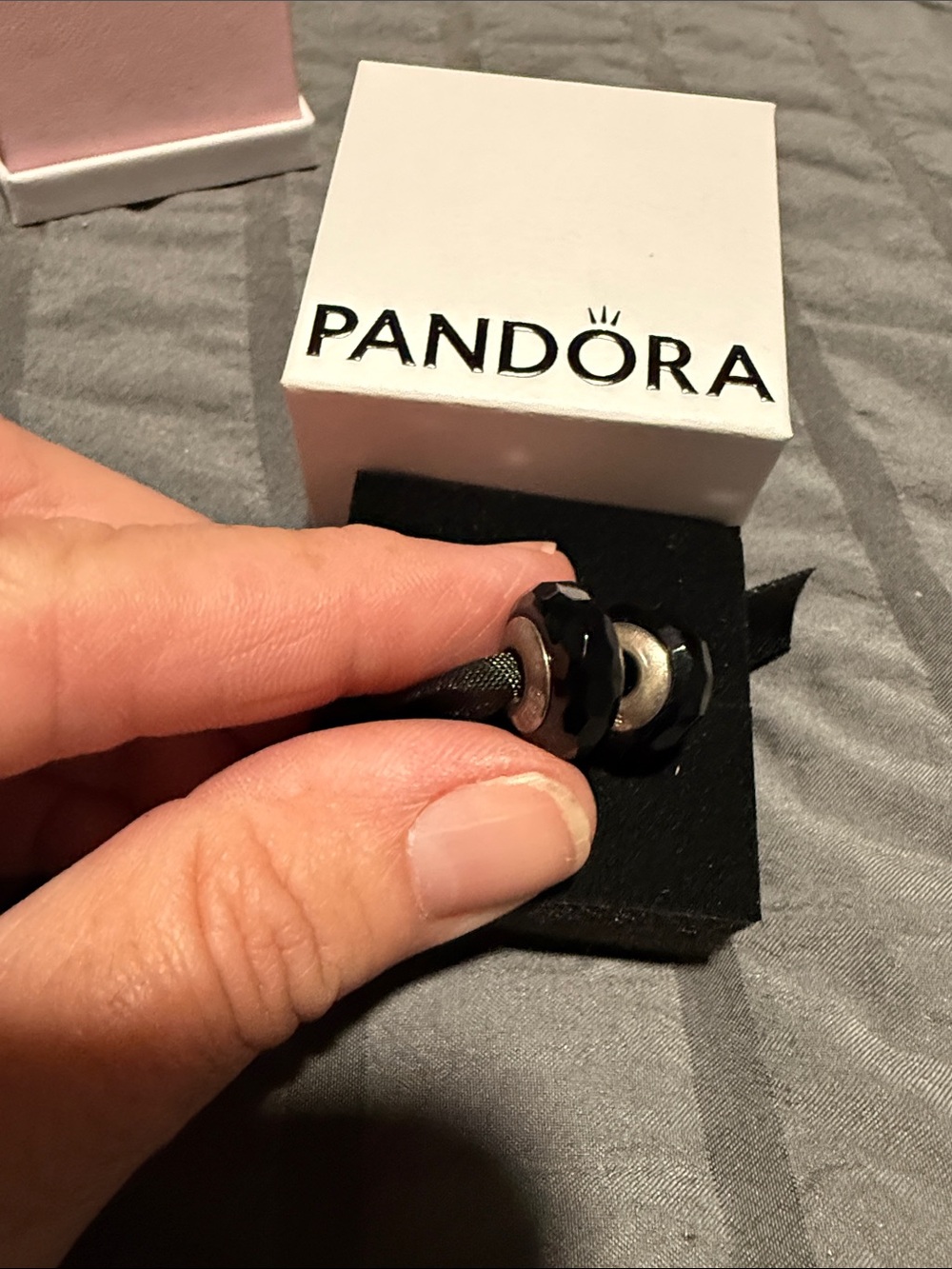 Two black and silver charms for a pandora bracelet. - Picture 3 of 3